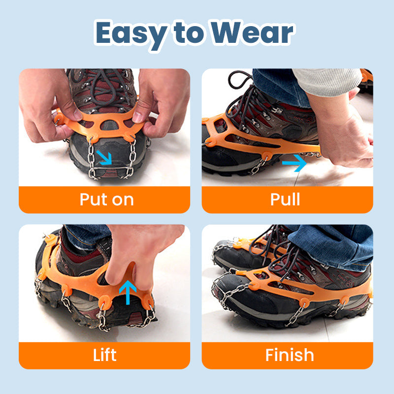 Anti-Slip Crampons for Outdoor Shoes & Boots – Ice Grips with Spikes for Hiking, Walking, Snow & Winter Traction