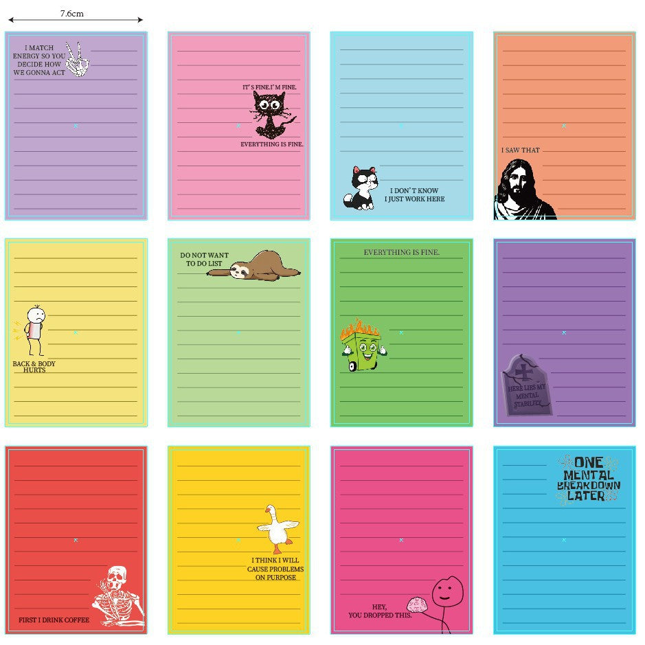 πΌπ 12-Pack Sarcastic Office Sticky Notes β Funny Coworker Memo Pads & Hilarious Desk Gifts