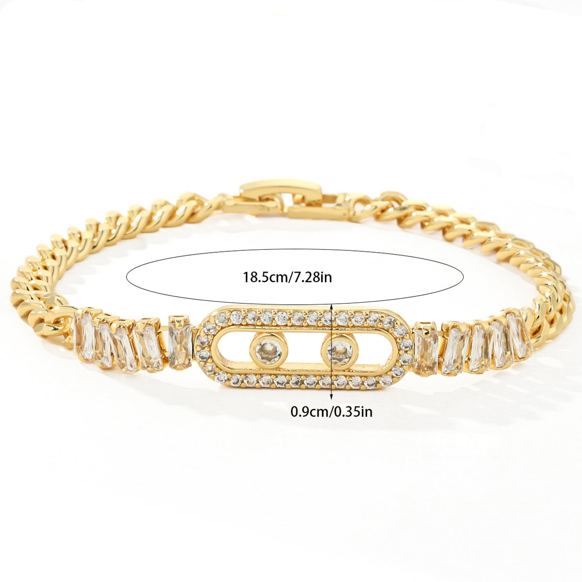 Women's Gold-Tone Cubic Zirconia Chain Bracelet