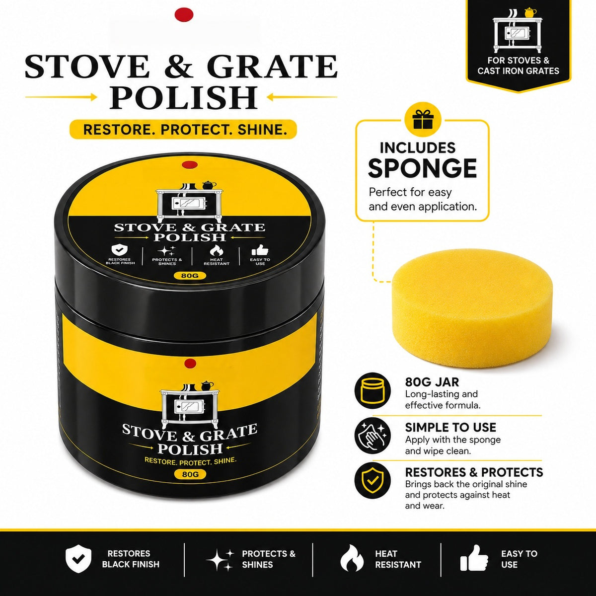 RESTORE. PROTECT. SHINE - STOVE & GRATEPOLISH POLISH