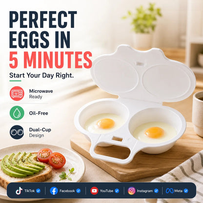 Microwave Egg Poacher with Lid & Handle