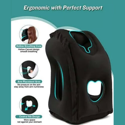 Portable, inflatable, ergonomic travel pillow: Enjoy a comfortable sleep anytime, anywhere