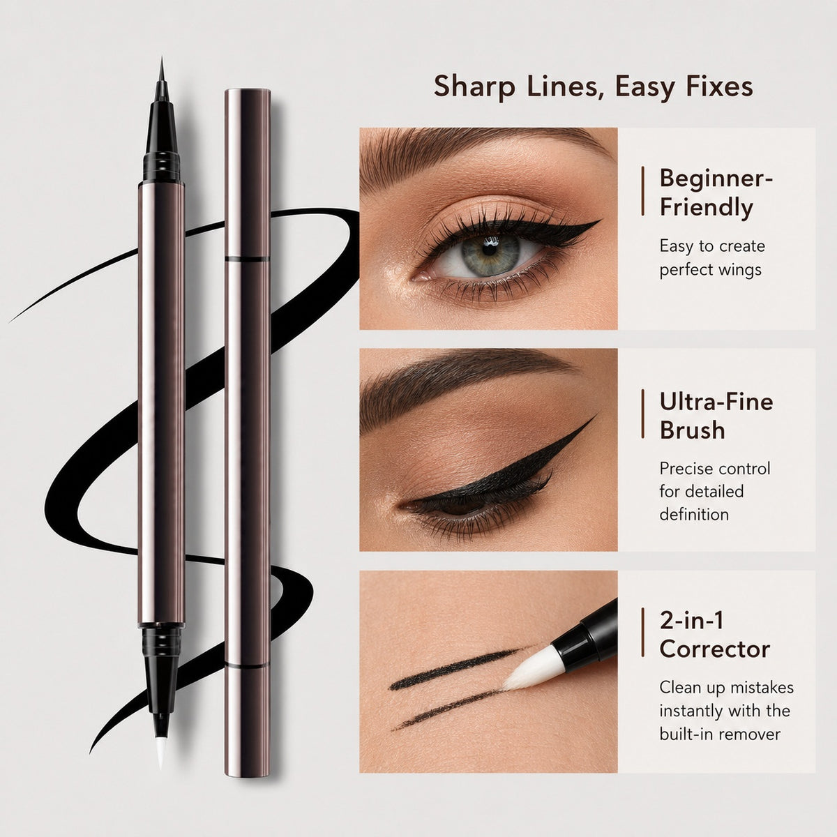 Dual-Tip Long-Lasting Liquid Eyeliner