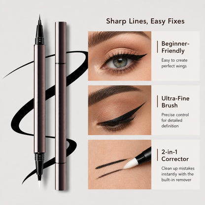 Dual-Tip Long-Lasting Liquid Eyeliner