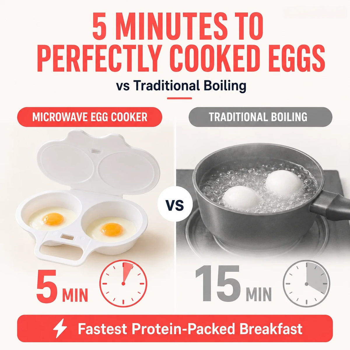 Microwave Egg Poacher with Lid & Handle