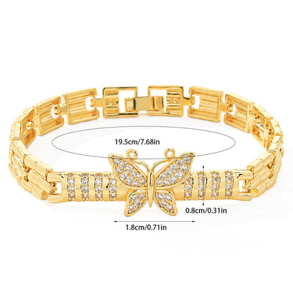 Women's Gold-Tone Cubic Zirconia Chain Bracelet