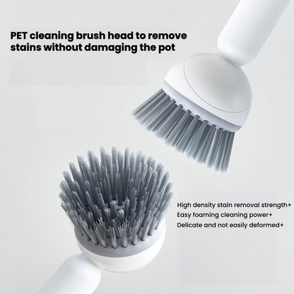 Kitchen long handled rotating pot brush