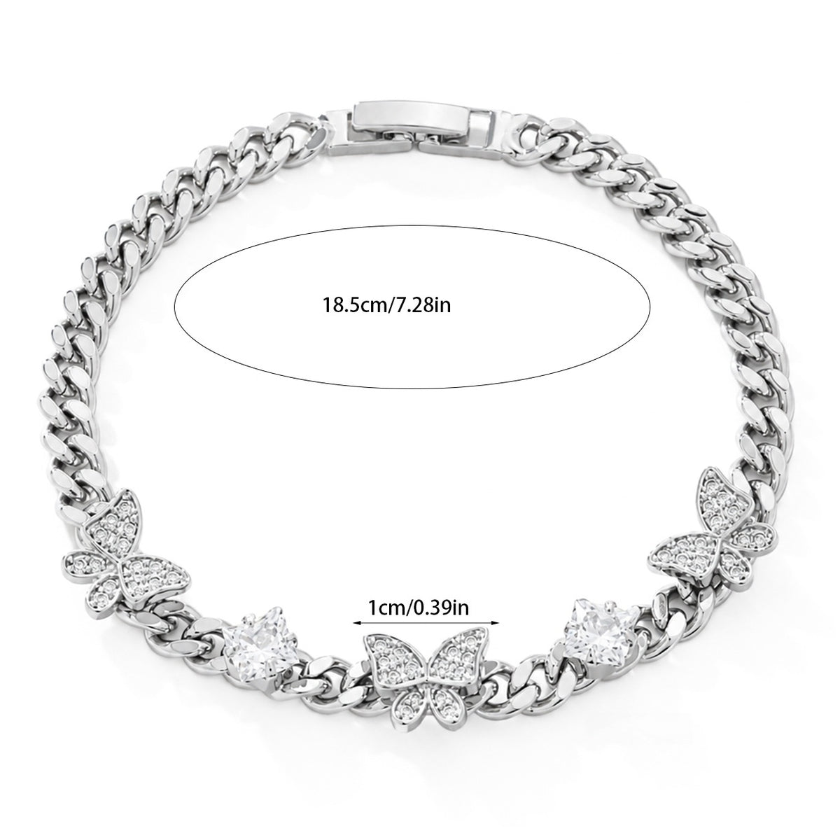 Women's Gold-Tone Cubic Zirconia Chain Bracelet