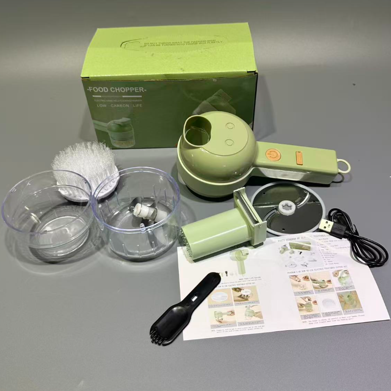 4-in-1 manual electric vegetable cutter setMultifunction cordless food processor