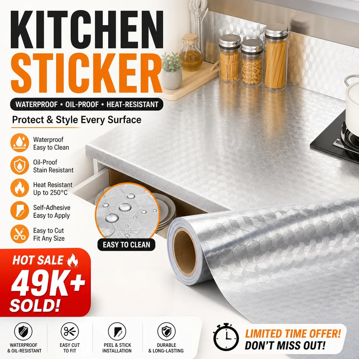 Cut-to-Fit Aluminum Foil Liner for Walls & Cabinets