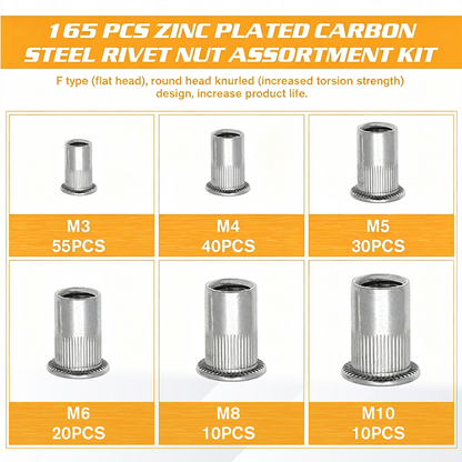 165pcs M3-M10 rivet nut kit