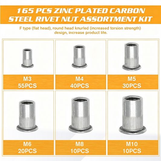 165pcs M3-M10 rivet nut kit