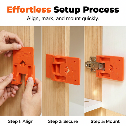 Cabinet Door Hinge Drilling Guide – Magnetic Clamp, Precise Alignment, 35mm