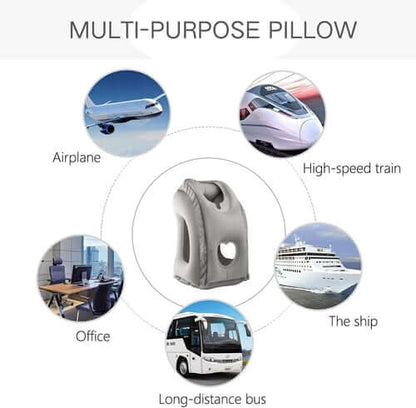 Portable, inflatable, ergonomic travel pillow: Enjoy a comfortable sleep anytime, anywhere