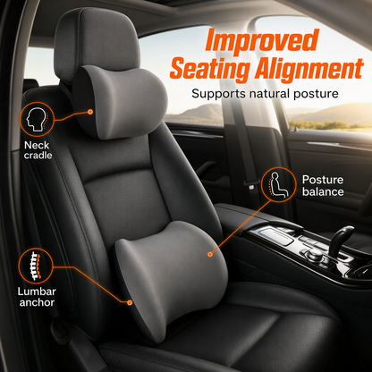 Premium Car Neck & Lumbar Support Pillow
