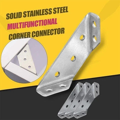 UNIVERSAL STAINLESS STEEL FURNITURE CORNER BRACES — Triangular Stability Reinforcement | Rust-Proof Structural Support & Easy Install