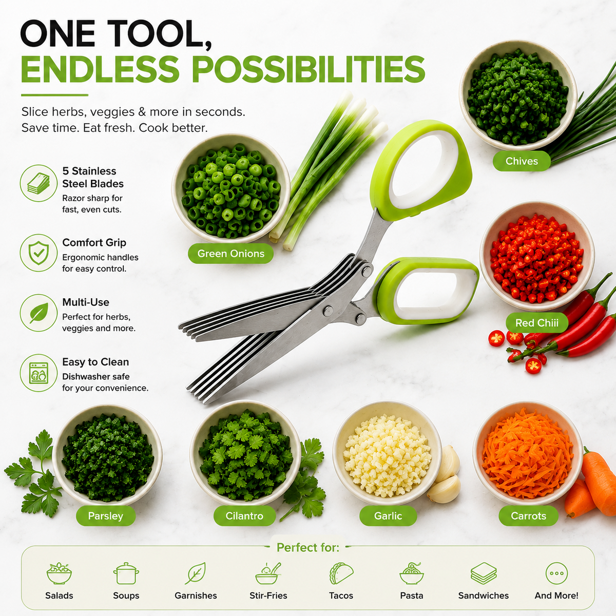 Multi-Blade Herb Scissors | Quick Kitchen Prep