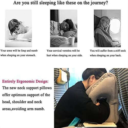 Portable, inflatable, ergonomic travel pillow: Enjoy a comfortable sleep anytime, anywhere