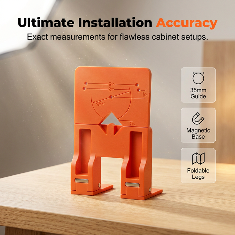 Cabinet Door Hinge Drilling Guide – Magnetic Clamp, Precise Alignment, 35mm