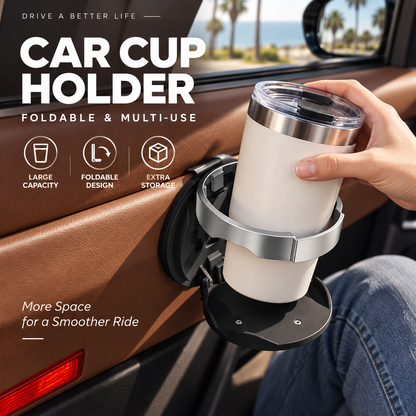 Multifunctional Foldable Car Door Cup Holder Large Diameter Drink and Water Bottle Storage Rack