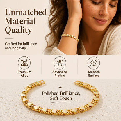 Women’s Elegant Heart Link Bracelet – Dainty Romantic Design, Adjustable Chain