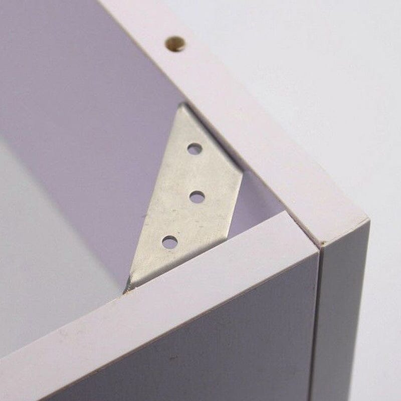 UNIVERSAL STAINLESS STEEL FURNITURE CORNER BRACES — Triangular Stability Reinforcement | Rust-Proof Structural Support & Easy Install