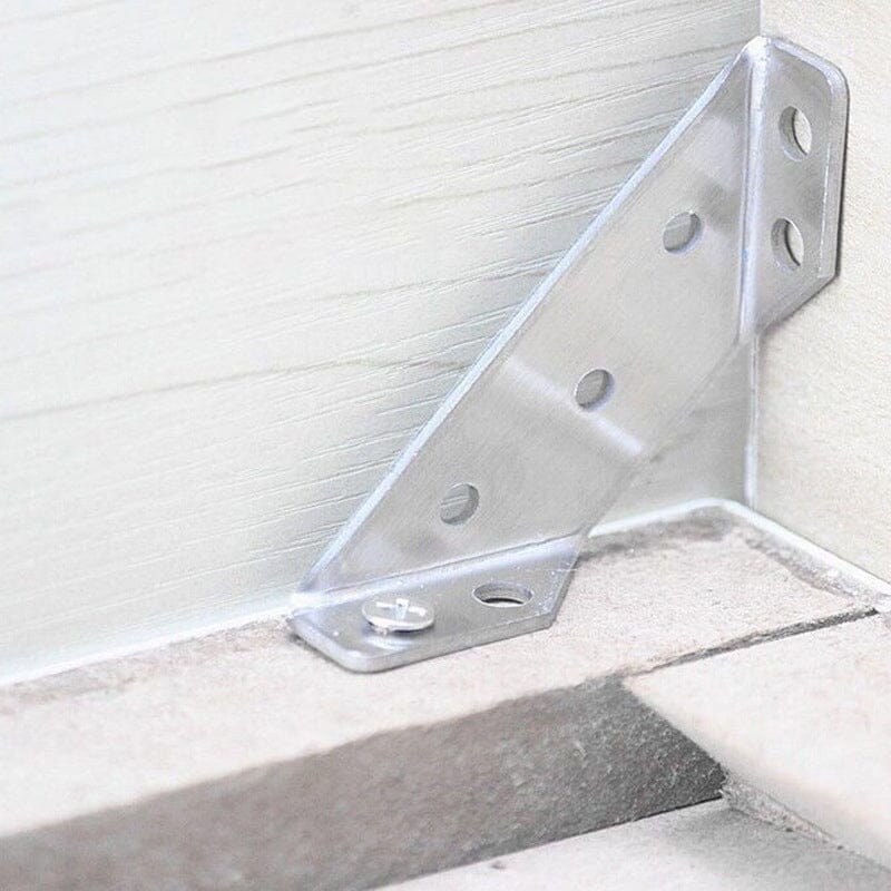 UNIVERSAL STAINLESS STEEL FURNITURE CORNER BRACES — Triangular Stability Reinforcement | Rust-Proof Structural Support & Easy Install