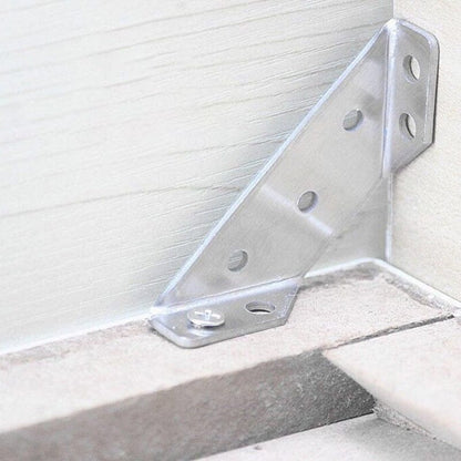 UNIVERSAL STAINLESS STEEL FURNITURE CORNER BRACES — Triangular Stability Reinforcement | Rust-Proof Structural Support & Easy Install