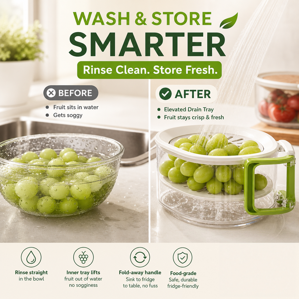 2 in 1 Draining Basket with Lid