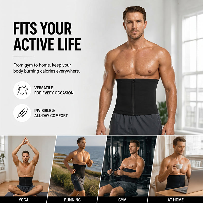 Men's Waist Trainer Sweat Belt – Compression, Trimmer, Sauna Effect