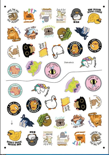 150Pcs Blue Collar Funny Stickers