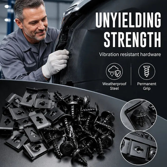Universal Car Metal U-Type Clips and Screws Set