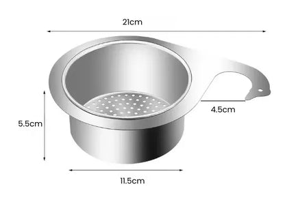 Swan-shaped stainless steel drip basket
