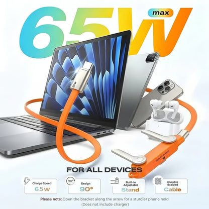 Fast-Charging Cable with Detatchable Stand
