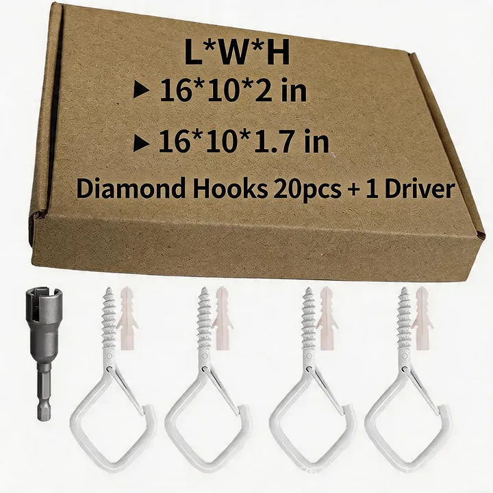 Windproof & Rust-Resistant🔧Safety Screw Durable Metal Ceiling Hook