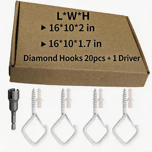 Windproof & Rust-Resistant🔧Safety Screw Durable Metal Ceiling Hook