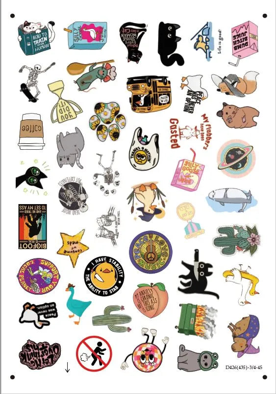 150Pcs Blue Collar Funny Stickers