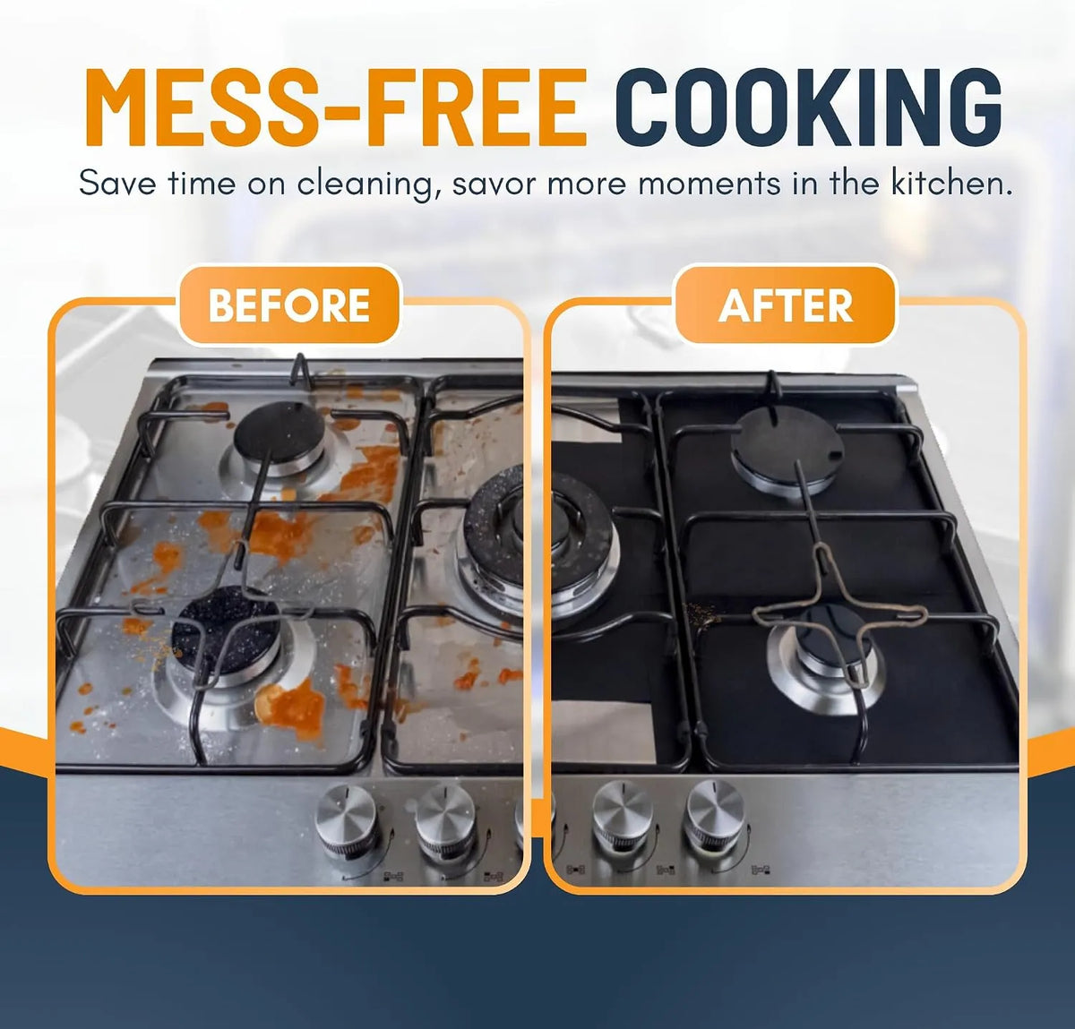 Reusable Gas Stove Burner Liners (Set of 4)