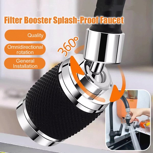 Splash proof booster swivel kitchen filter tap