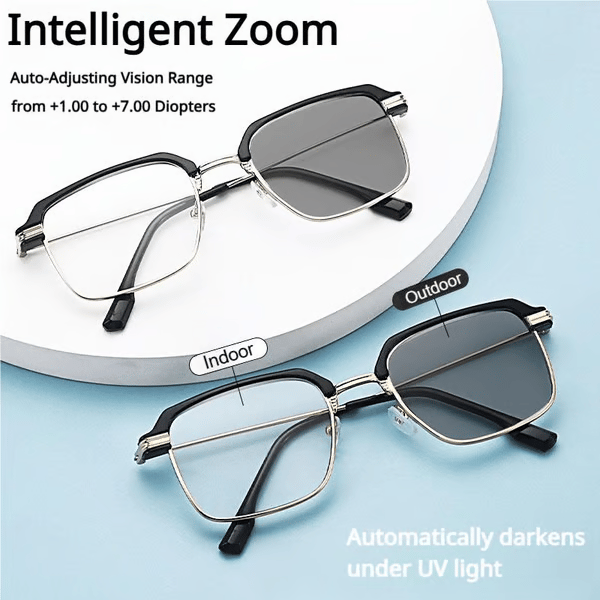High-Definition Eye Protection Blue Light Filter Intelligent Zoom Progressive Lenses Reading Glasses