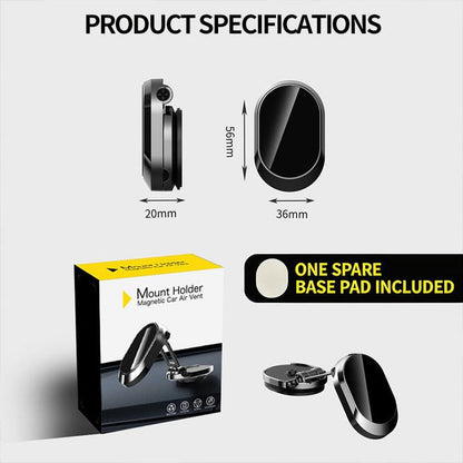 Phone Holder Strong magnet, 360° rotation & foldable metal. Safer driving – grab yours!