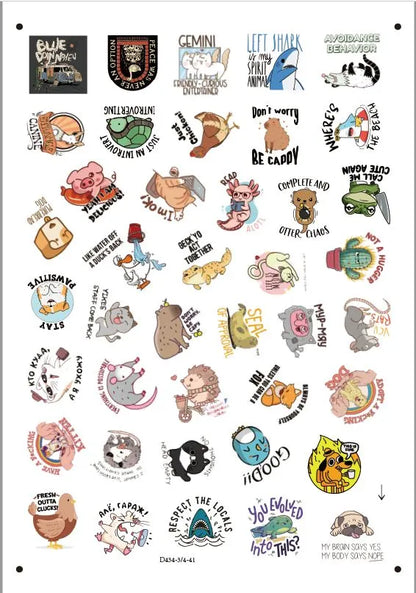 150Pcs Blue Collar Funny Stickers