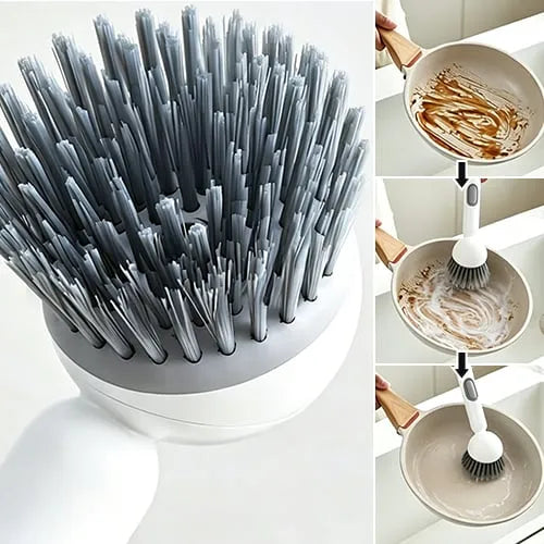 Kitchen long handled rotating pot brush