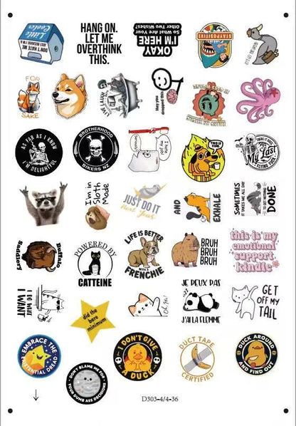 150Pcs Blue Collar Funny Stickers
