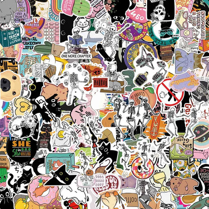 150Pcs Blue Collar Funny Stickers