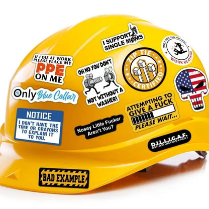 150Pcs Blue Collar Funny Stickers