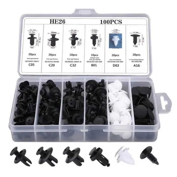 Expansion Screw Clips Set for Automobiles Mudguard Leaf Plates Door Panel Clips(100 PCS)