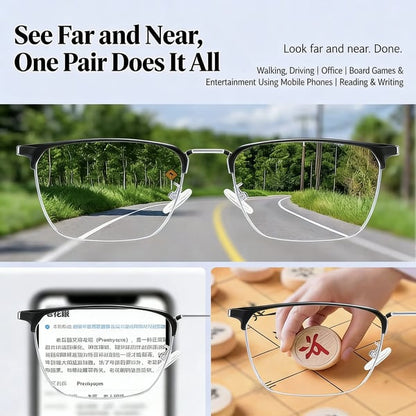 High-Definition Eye Protection Blue Light Filter Intelligent Zoom Progressive Lenses Reading Glasses