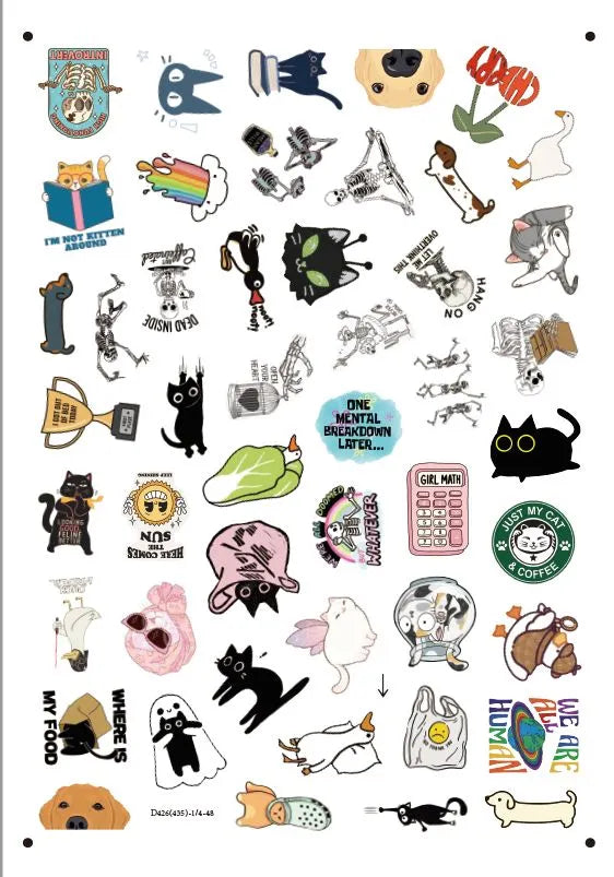 150Pcs Blue Collar Funny Stickers