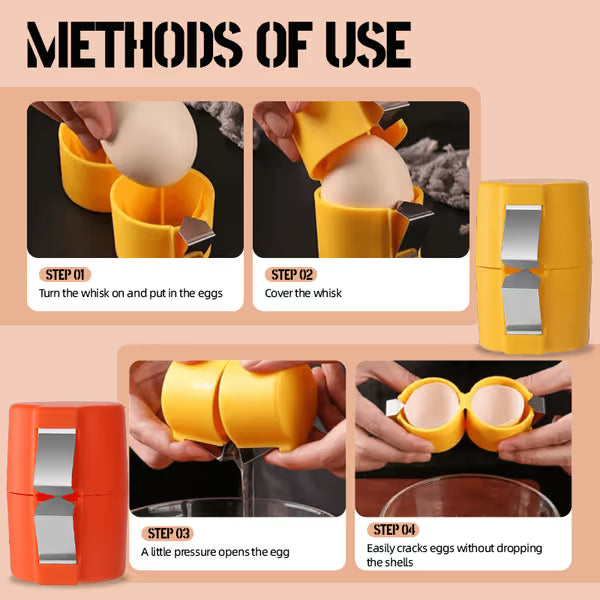 Stainless  Steel Egg Opener  -   Crack, Cut, and Separate Eggs Easily